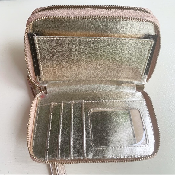 Gold double zipper clutch wallet - Picture 6 of 8